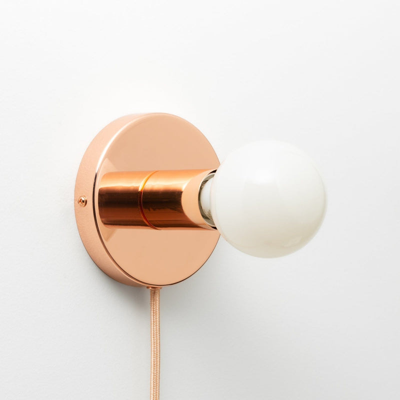 Push Button Wall Sconce | Shop Polished Copper Wall Sconces