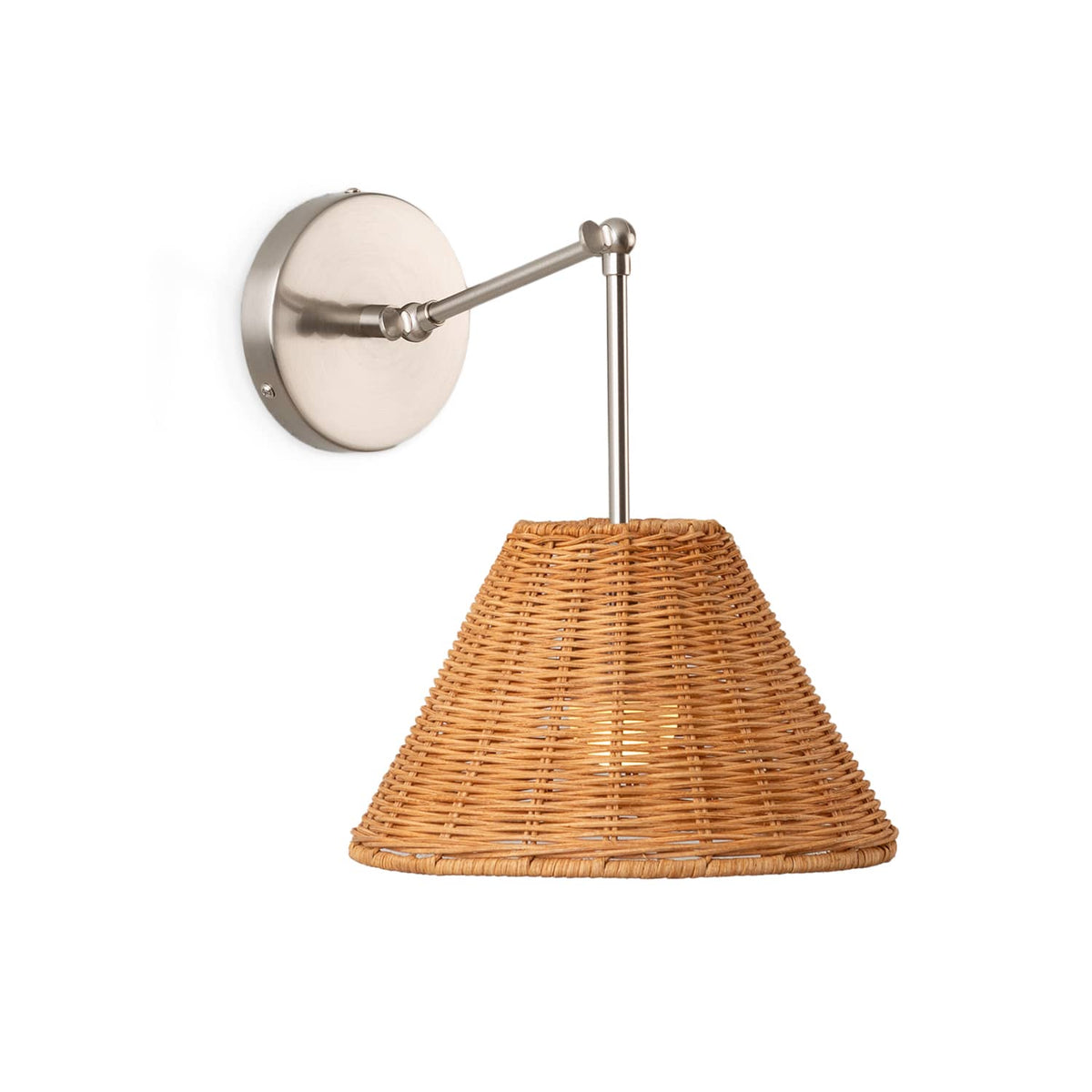 Hinge Double Solo Sconce | Pleated, Empire, or Wicker Shade