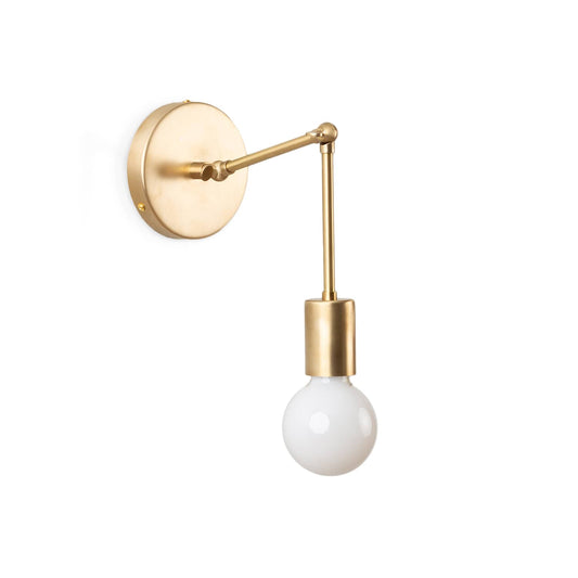 Hinge Double Solo Sconce Solid Raw Brass