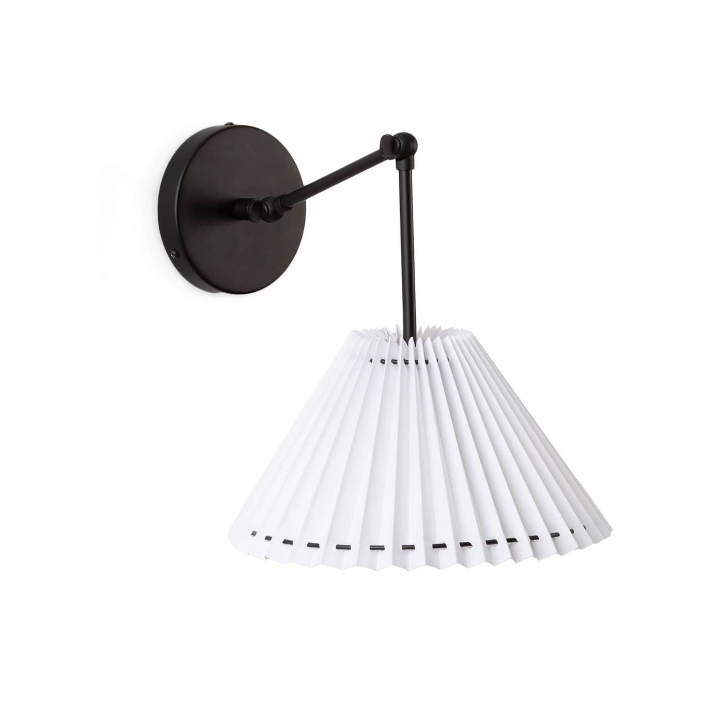 Hinge Double Solo Sconce with Pleated Shade