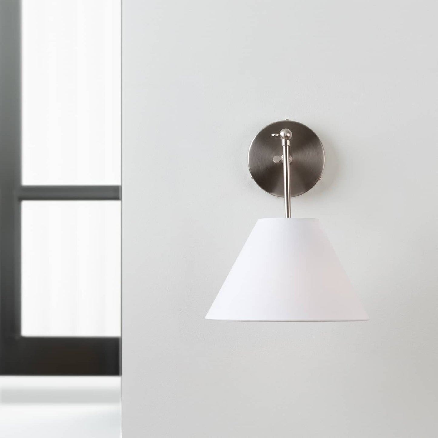 Hinge Double Solo Sconce with Smooth Empire Shade