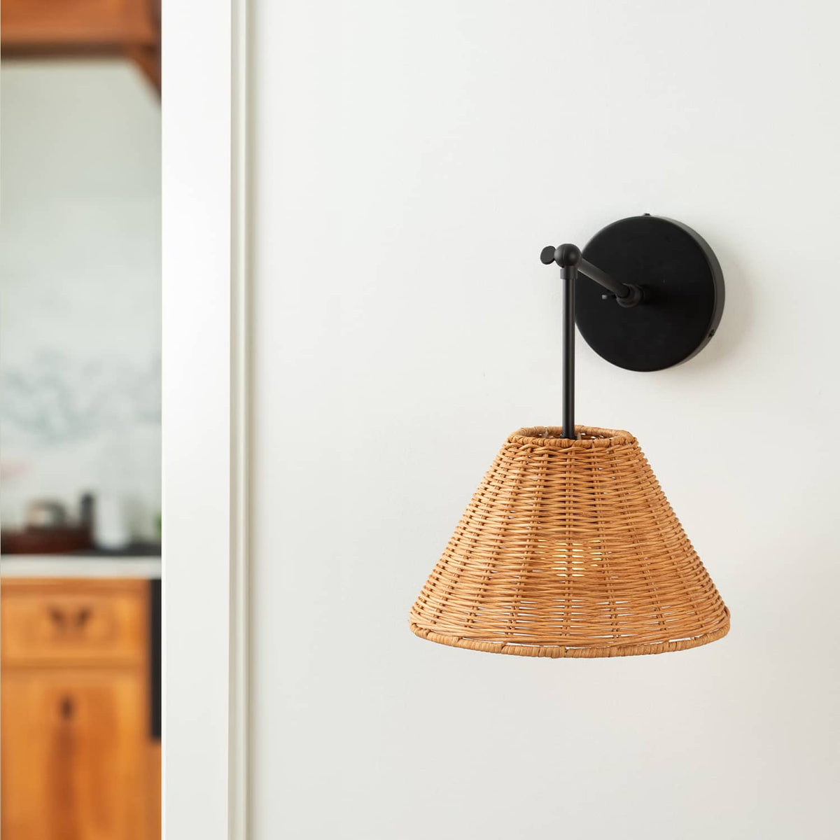 Hinge Double Solo Sconce | Pleated, Empire, or Wicker Shade