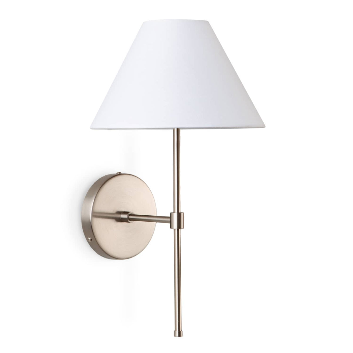 Slim Solo Wall Sconce | Pleated, Empire, or Wicker Shade Smooth Empire / Brushed Nickel