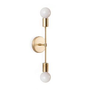 Slim Duo Sconce Solid Raw Brass