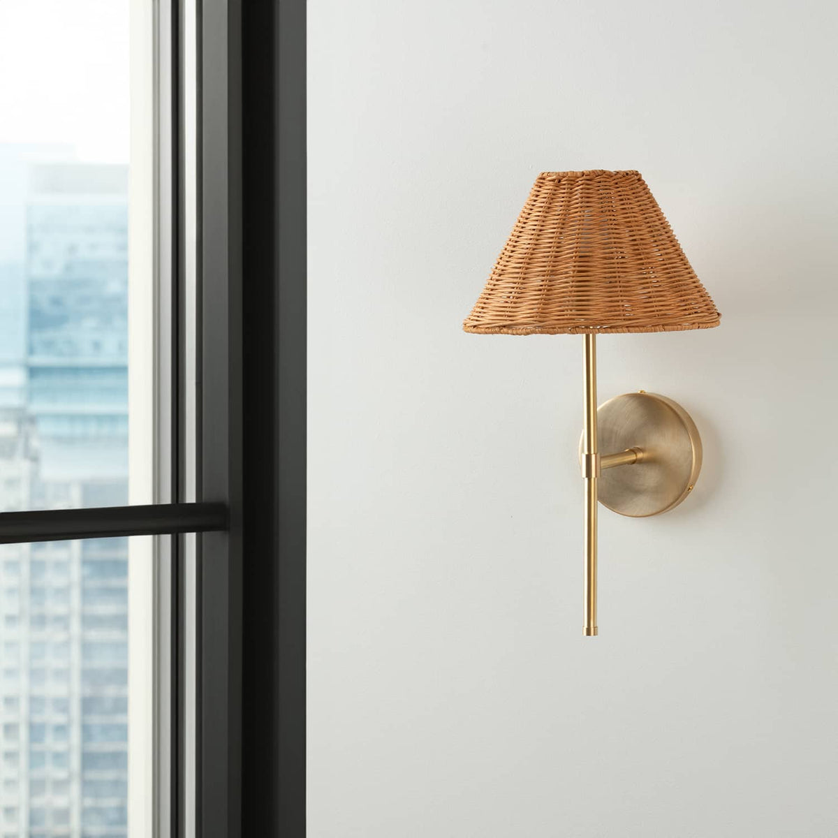 Bold Solo Wall Sconce | Pleated, Empire, or Wicker Shade