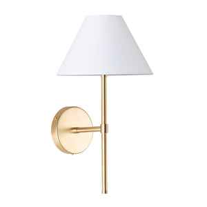 Bold Solo Wall Sconce with Smooth Empire Shade Solid Raw Brass