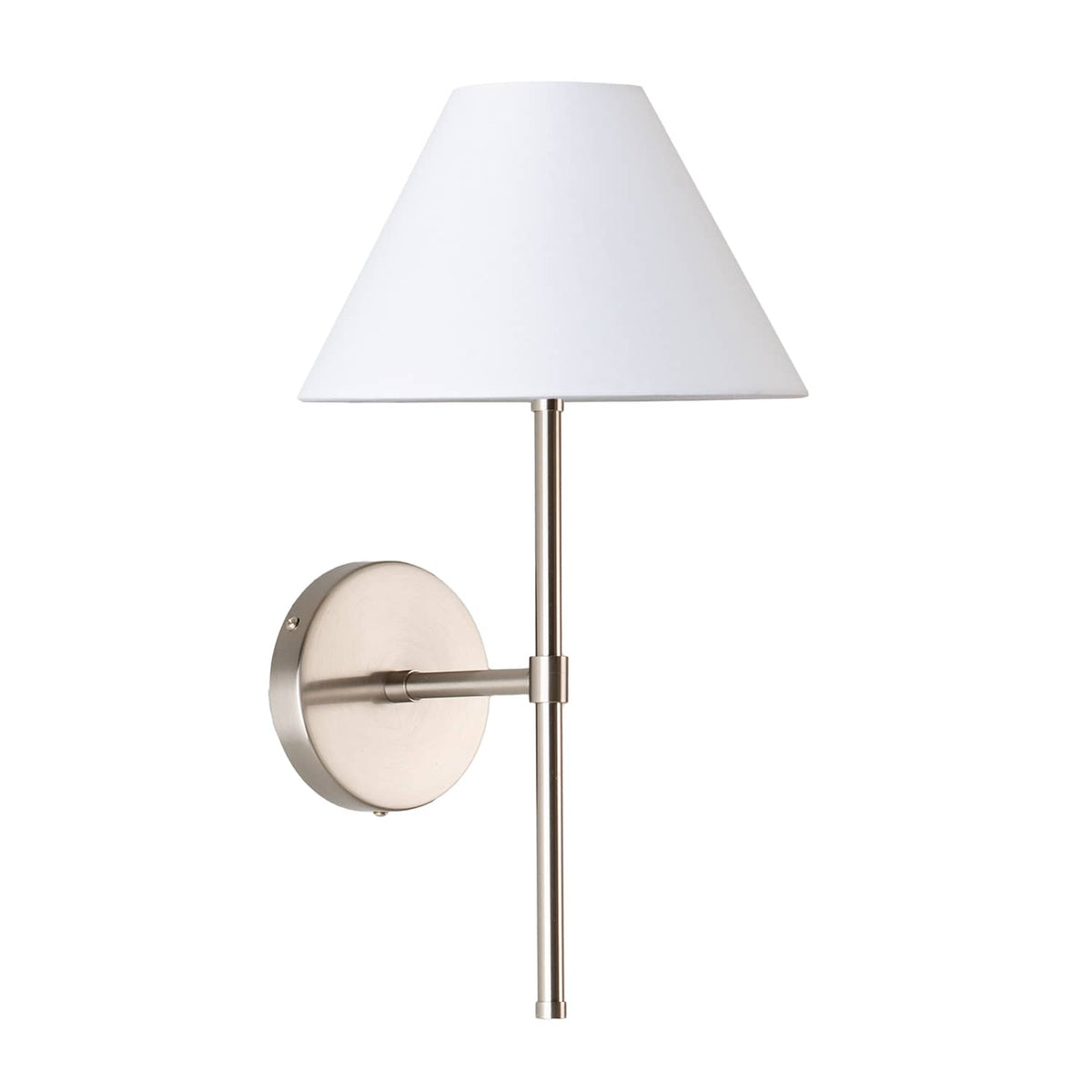 Bold Solo Wall Sconce | Pleated, Empire, or Wicker Shade Smooth Empire / Brushed Nickel