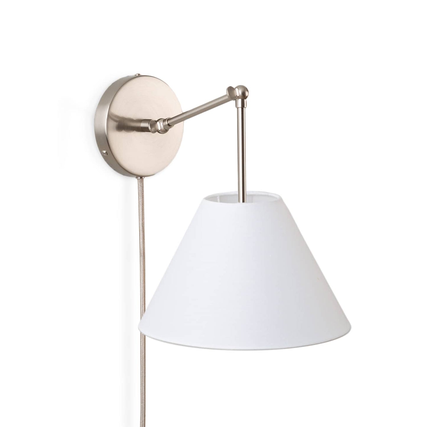 Hinge Plug-In Double Solo Sconce with Smooth Empire Shade