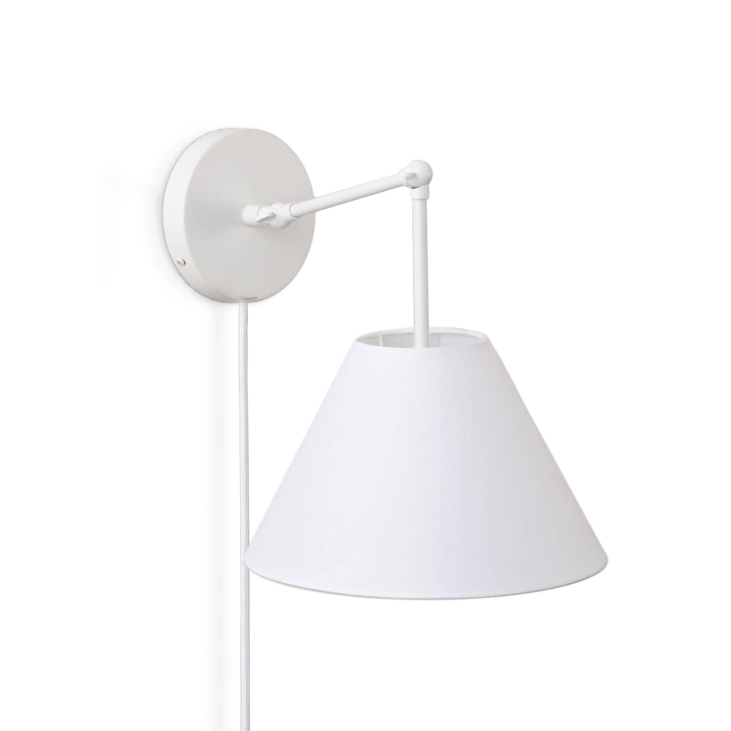 Hinge Plug-In Double Solo Sconce with Smooth Empire Shade