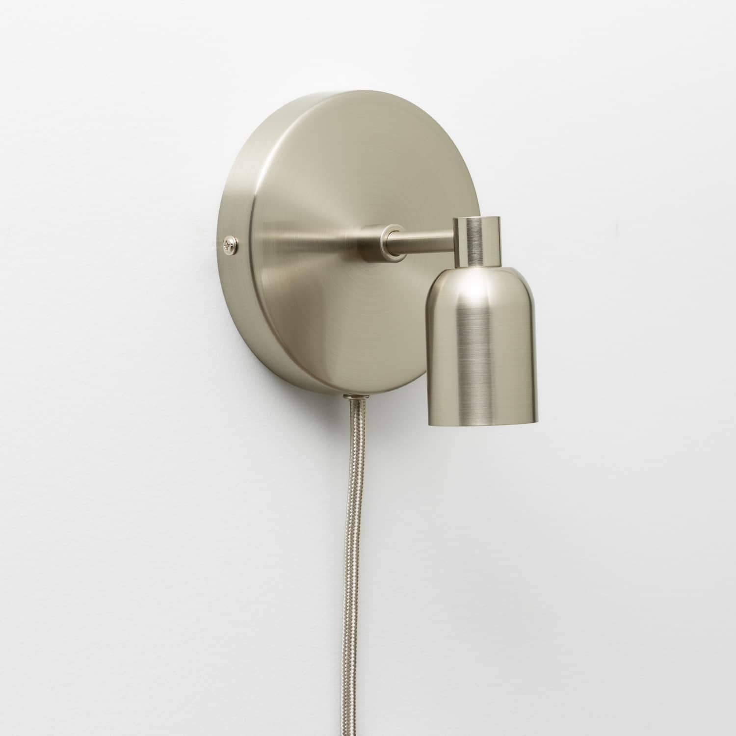 Junction Mini Solo Plug-In Sconce in Brushed Nickel finish 