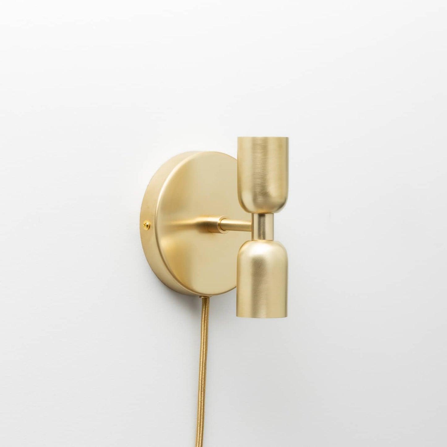 Junction Mini Duo Plug-In Sconce in Raw Brass finish 