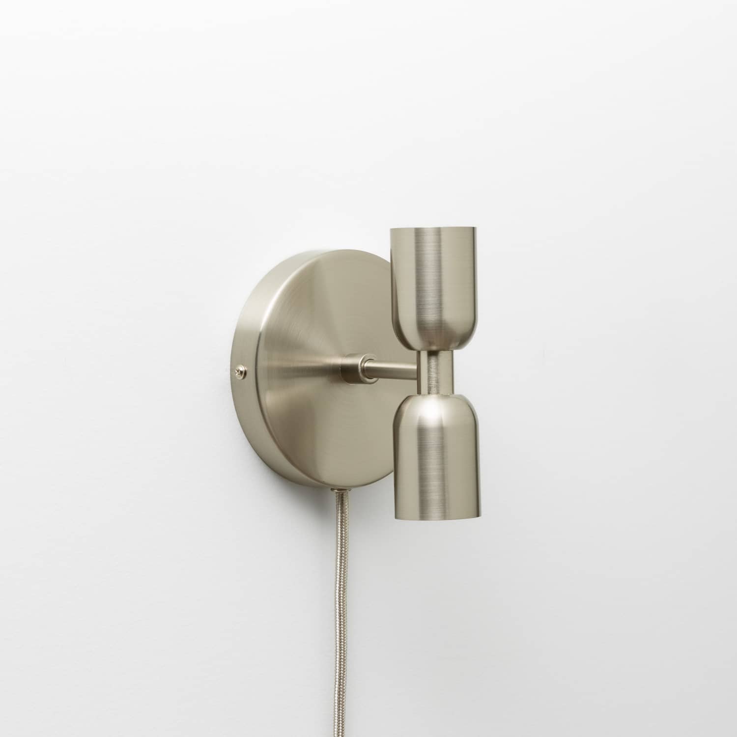 Junction Mini Duo Plug-In Sconce in Brushed Nickel