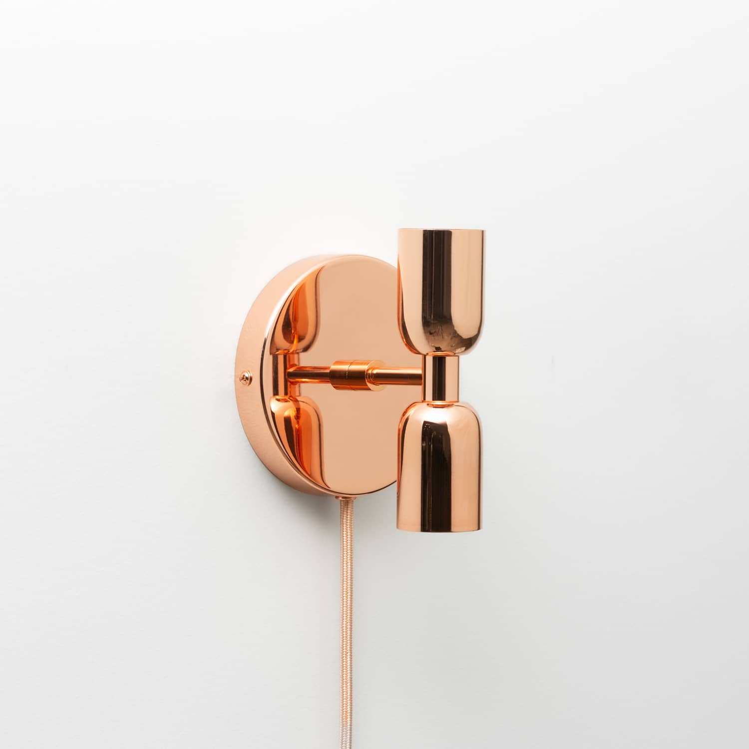 Junction Mini Duo Plug-In Sconce in Polished Copper finish