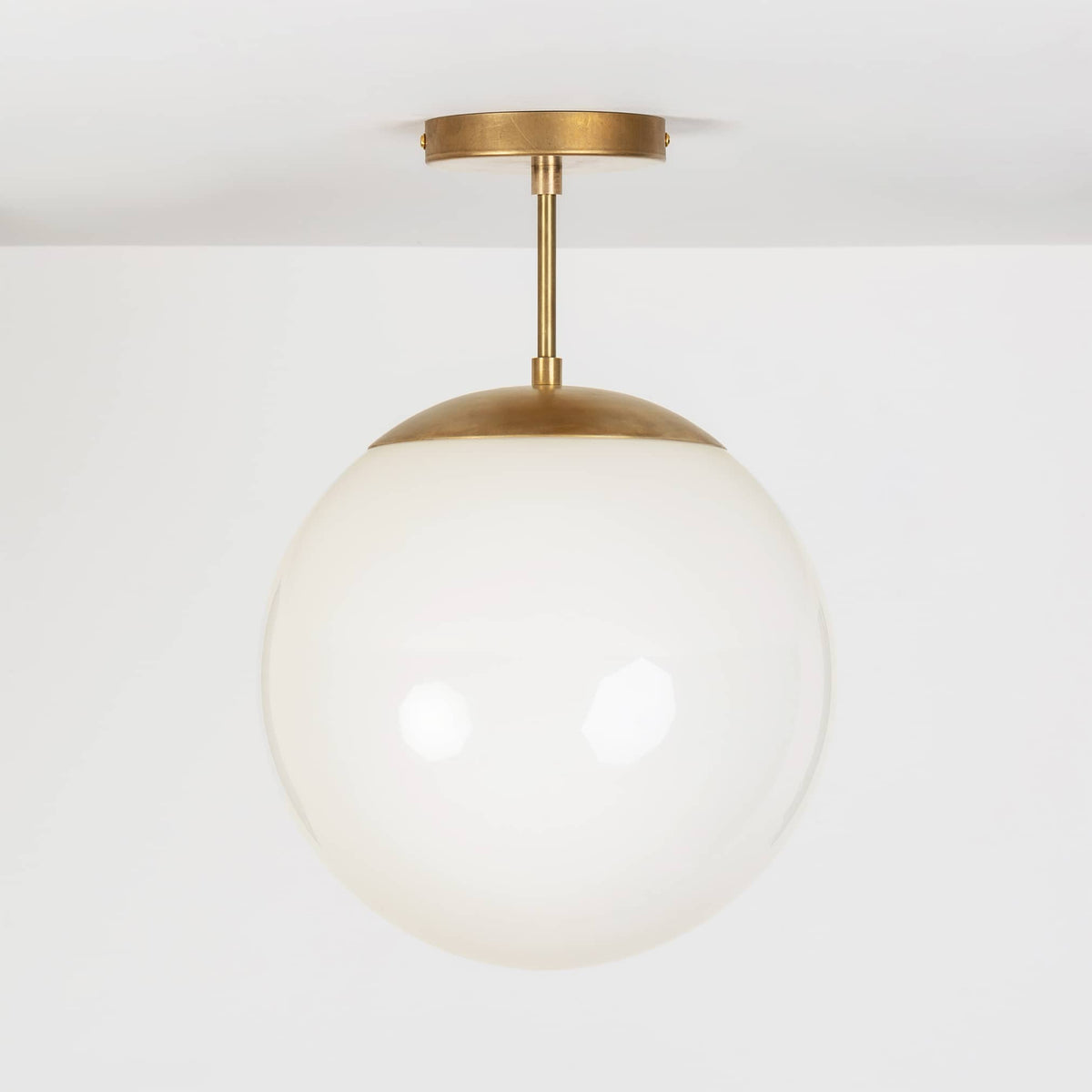 Mod Glass Globe Post Flush Mount Pendant | 6", 8", 10", 12"
