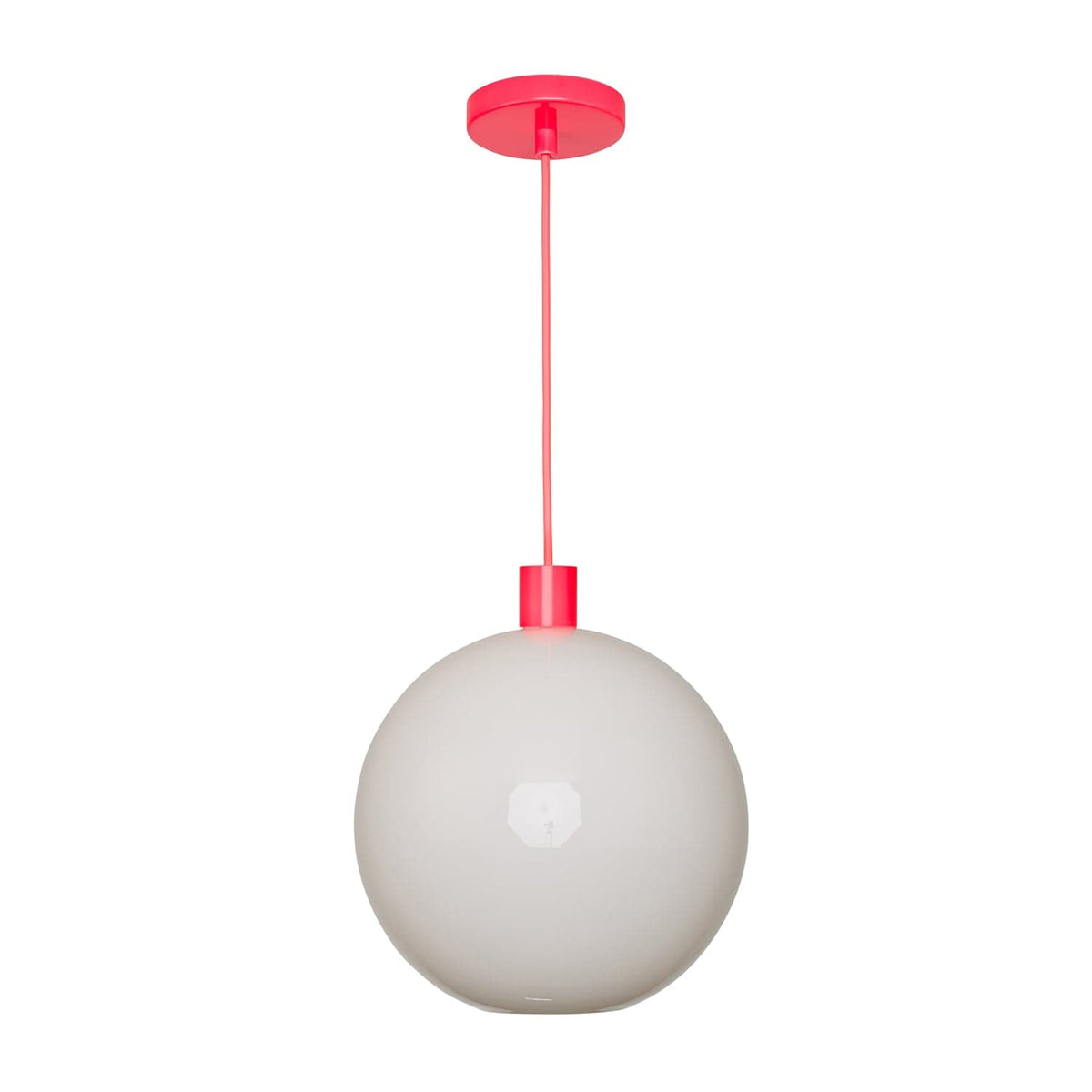 Chroma Studio AiO Glass Globe Pendant | 6", 8", 10", 12" Neon Coral / 12in / Milk