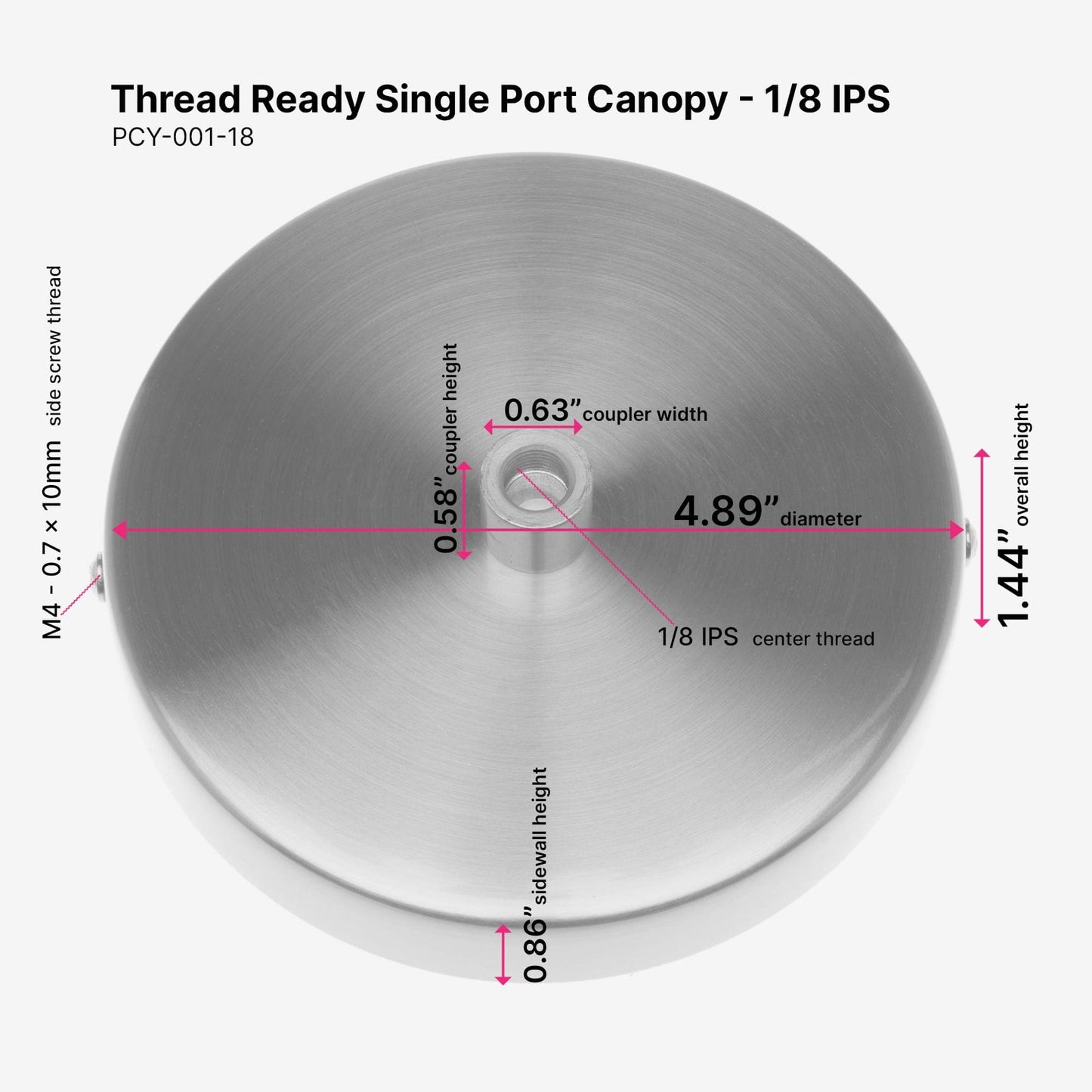 Thread Ready Single Port Ceiling Canopy