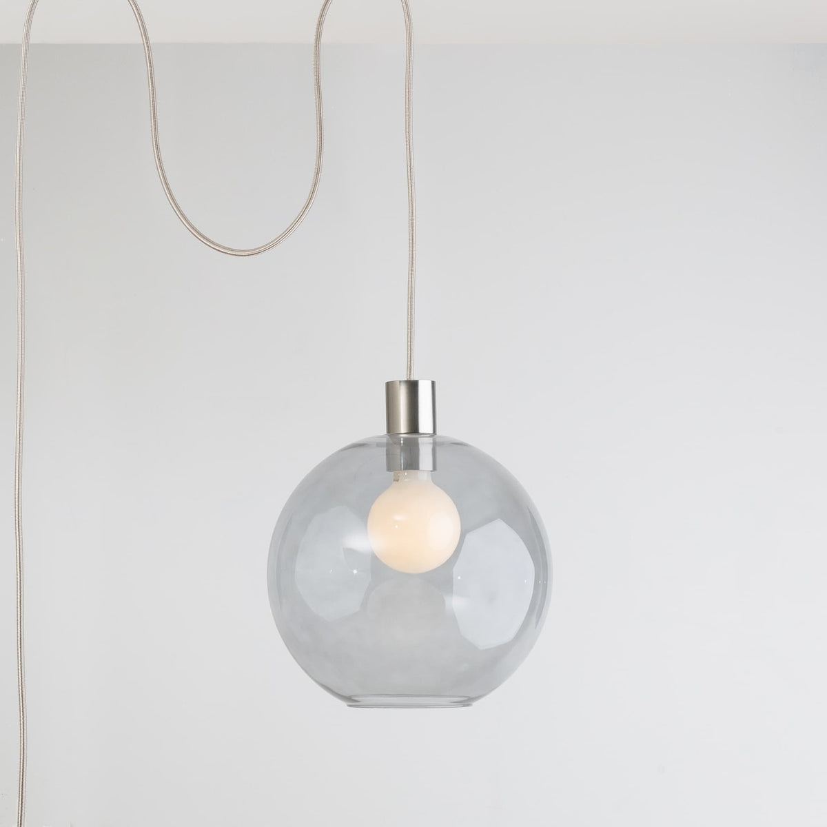 AiO Globe Plug-In Pendant | 6", 8", 10", 12" Nickel / Smoke / 10in
