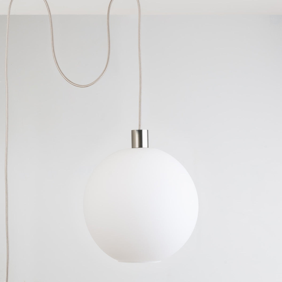 AiO Globe Plug-In Pendant | 6", 8", 10", 12" Nickel / Matte White / 12in