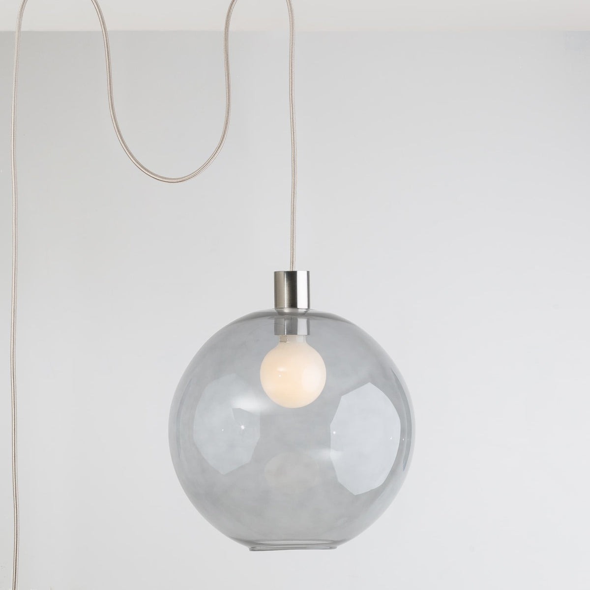 AiO Globe Plug-In Pendant | 6", 8", 10", 12" Nickel / Smoke / 12in