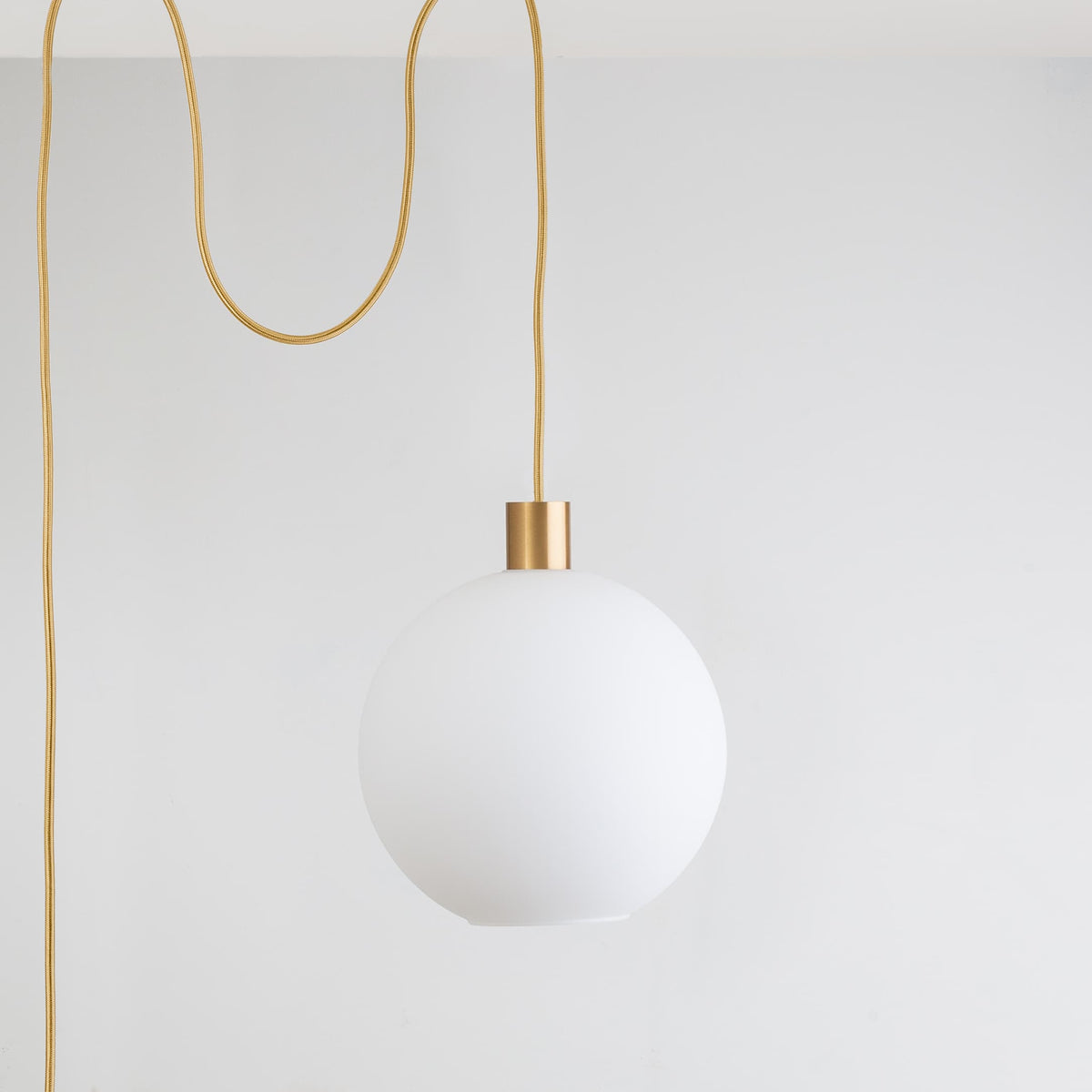 AiO Globe Plug-In Pendant | 6", 8", 10", 12" Satin Brass / Milk / 10in