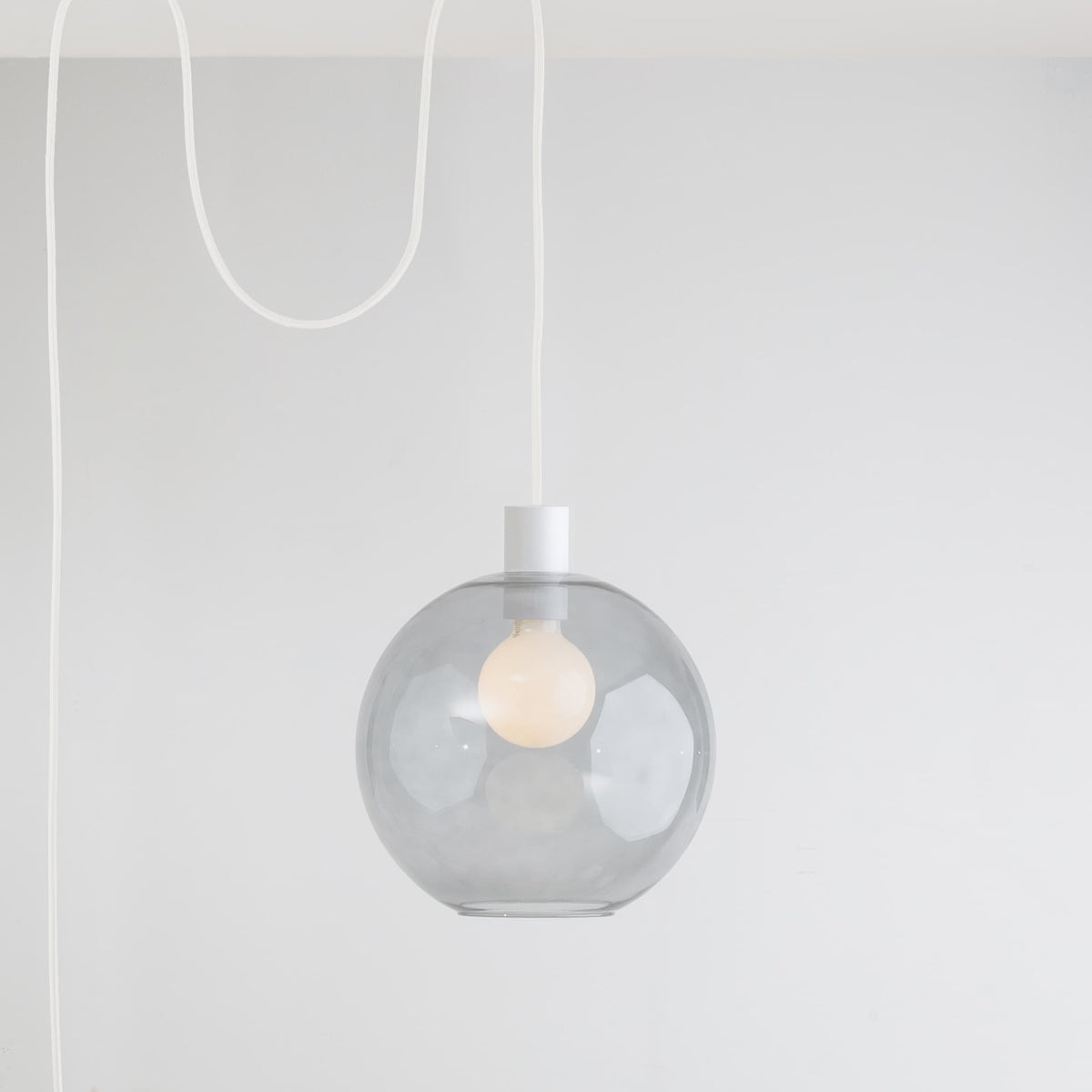 AiO Globe Plug-In Pendant | 6", 8", 10", 12" White / Smoke / 10in