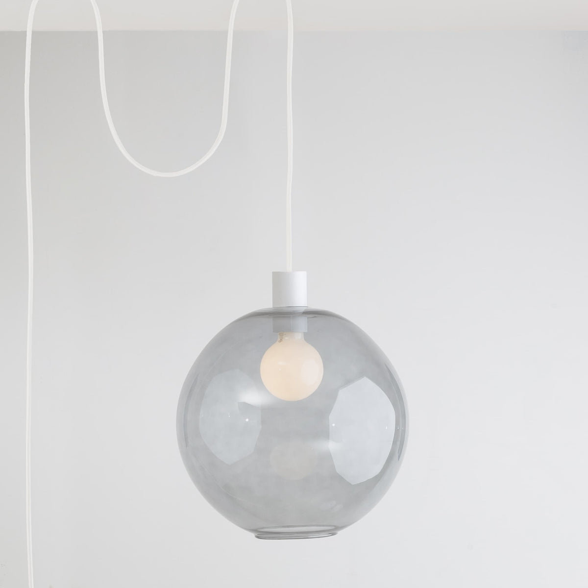 AiO Globe Plug-In Pendant | 6", 8", 10", 12" White / Smoke / 12in