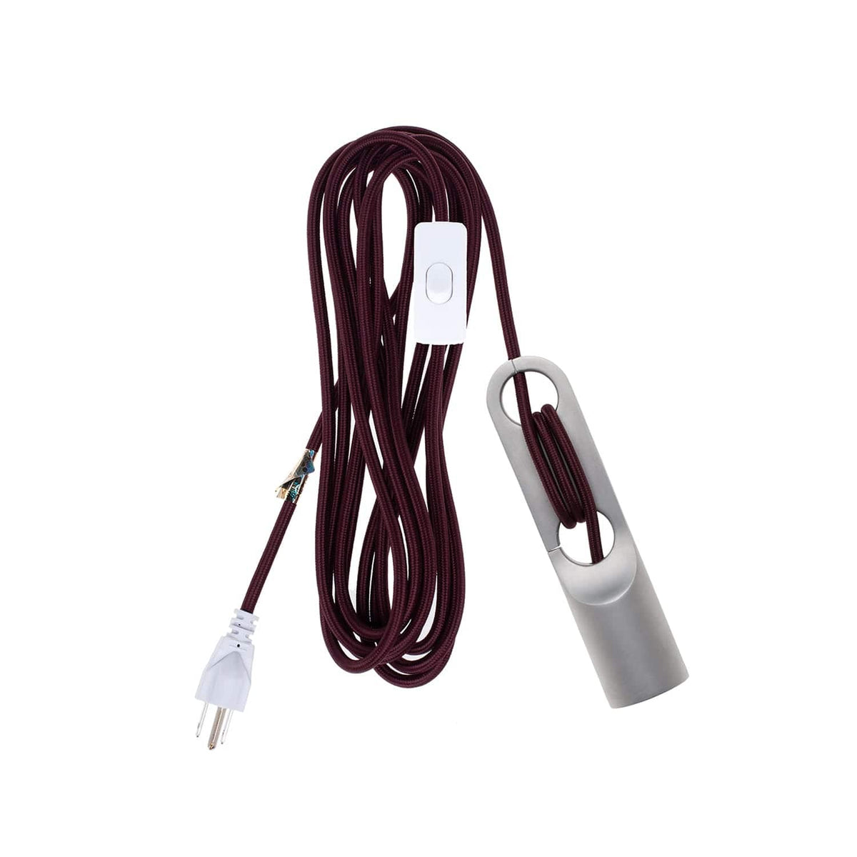 Wrap Chroma Plug-In Cord Set Raw Aluminum / Oxblood