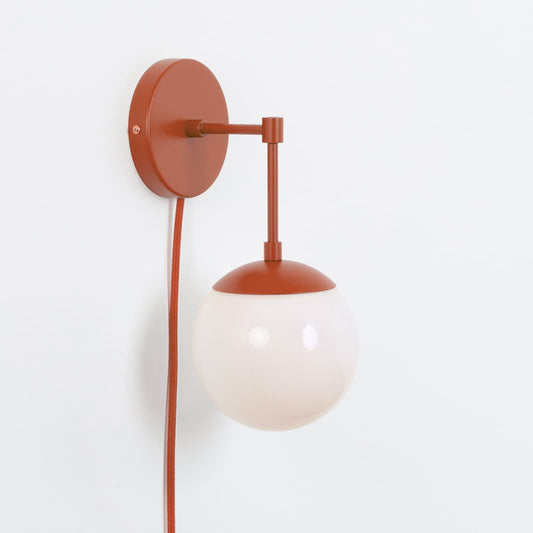 Boutique Mod Glass Globe Solo Plug-In Sconce