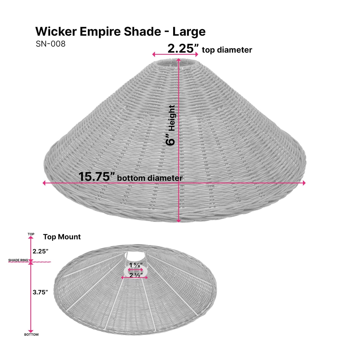 Large Wicker Empire Shade