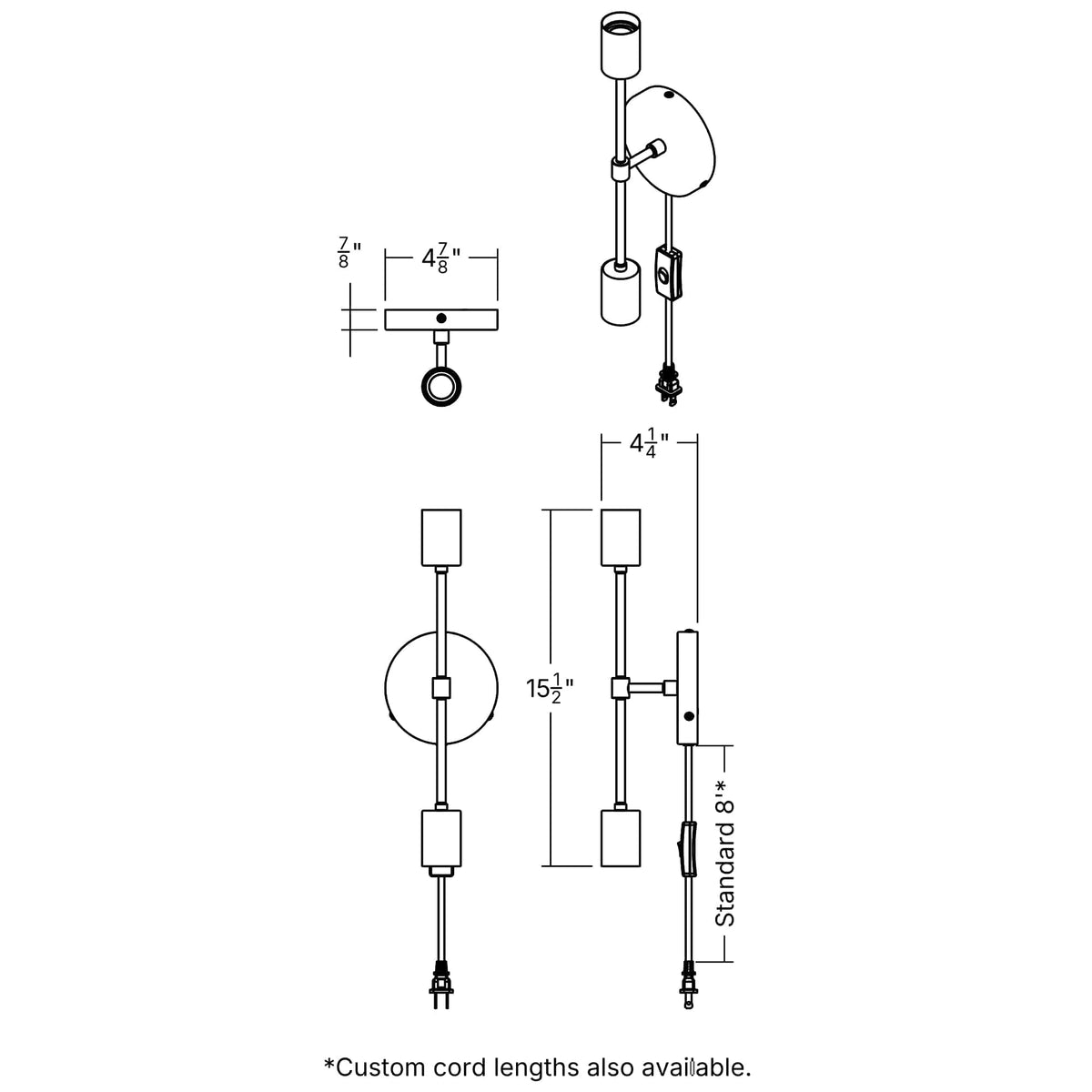 Plug In Design Double Arm Sconce | Plug-In Design | Color Cord Company