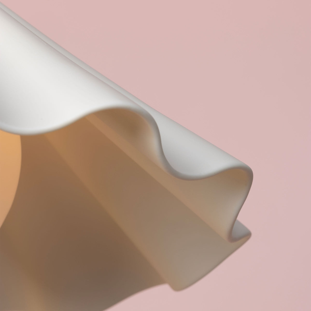 Fleur No. 7 plug-in porcelain pendant light with Cardinal cord and hardware, fluted raw porcelain shade