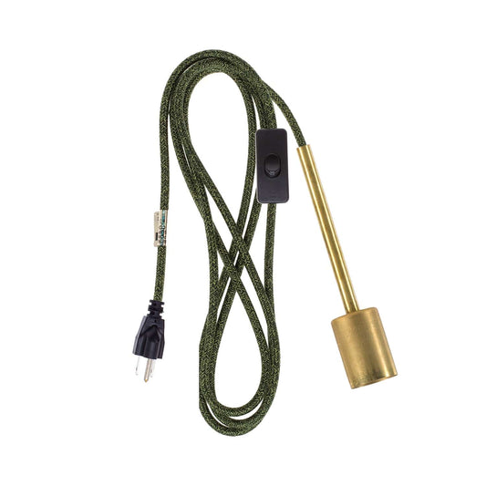 Pendulum Brass Chroma Plug-In Cord Set Avocado Mini Tweed (Cotton Blend)