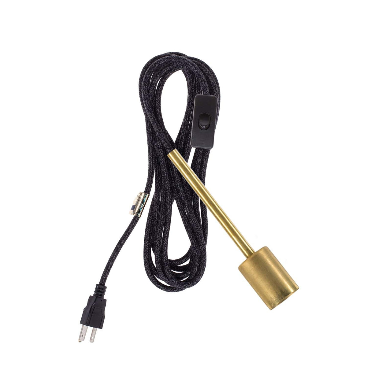 Pendulum Chroma Plug-In Cord Set Brass / Coal Mini Tweed (Cotton Blend)