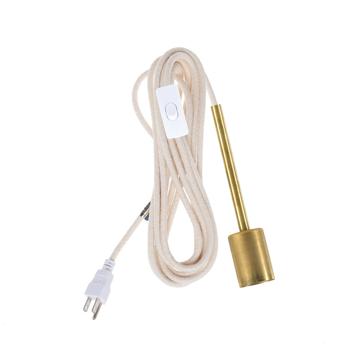 Pendulum Chroma Plug-In Cord Set Brass / Linen (Cotton Blend)