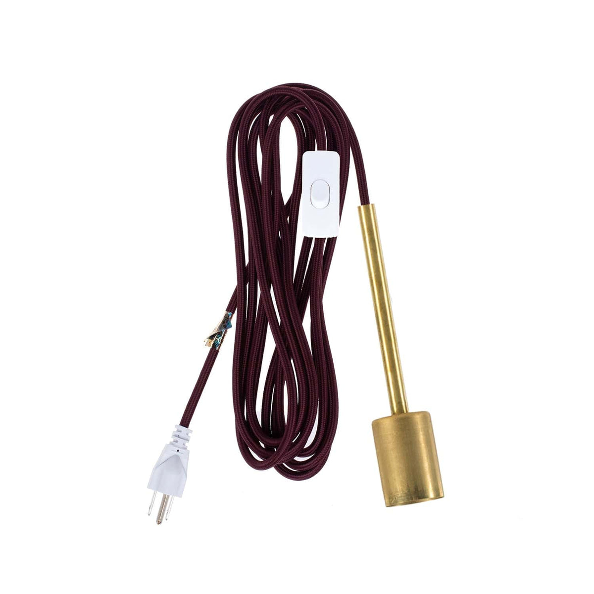 Pendulum Chroma Plug-In Cord Set Brass / Oxblood
