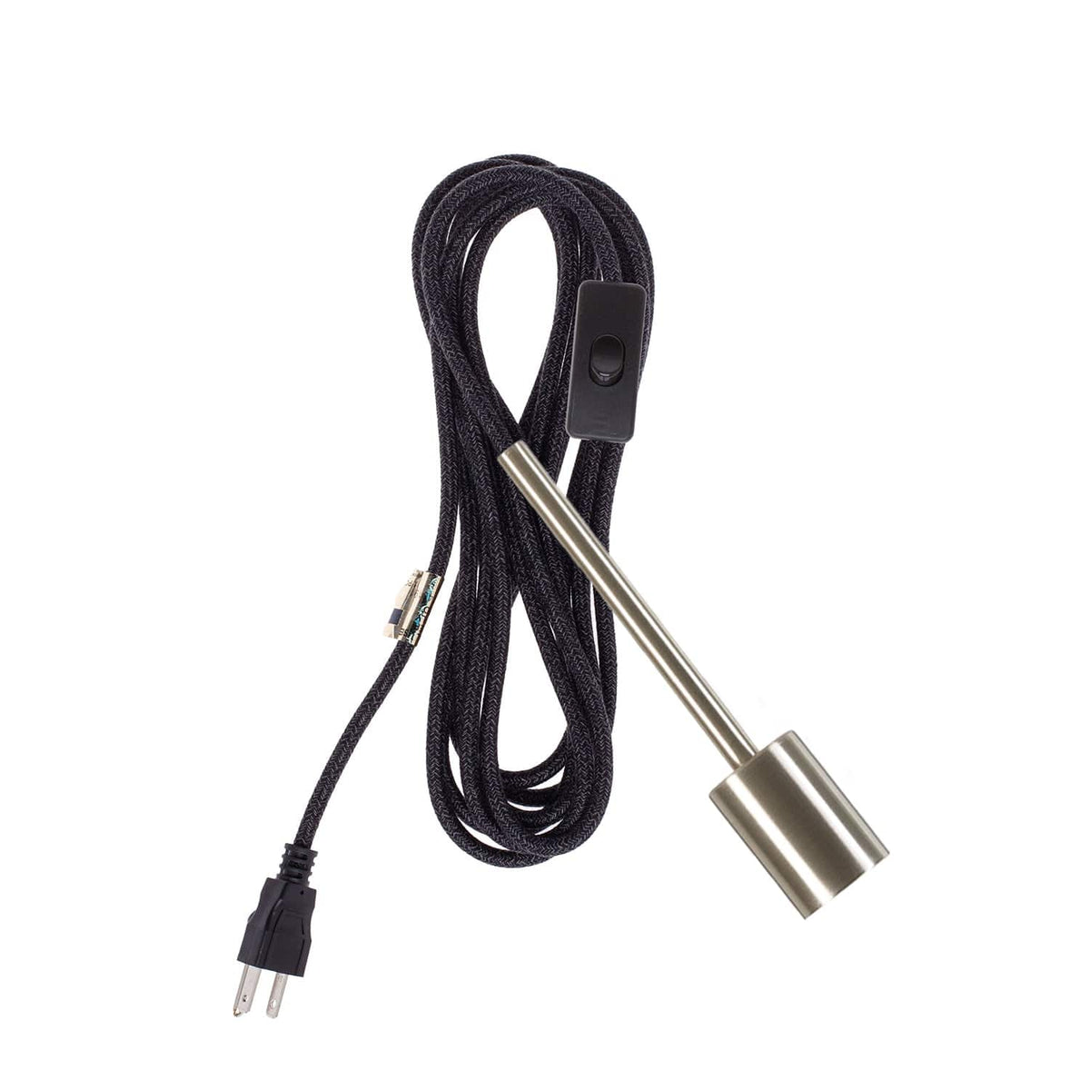 Pendulum Chroma Plug-In Cord Set Brushed Nickel / Coal Mini Tweed (Cotton Blend)