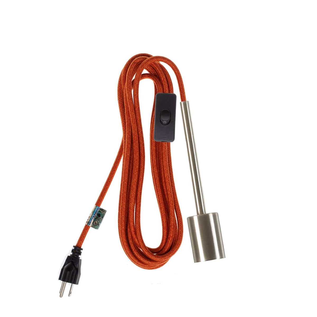 Pendulum Chroma Plug-In Cord Set Brushed Nickel / Mod Orange Mini Tweed (Cotton Blend)