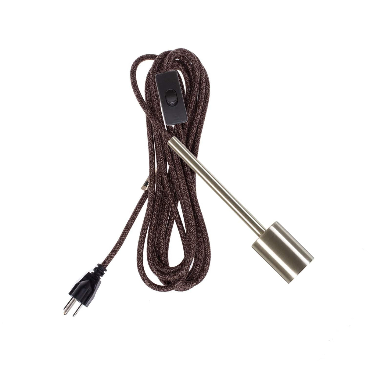 Pendulum Chroma Plug-In Cord Set Brushed Nickel / Stout Mini Tweed (Cotton Blend)