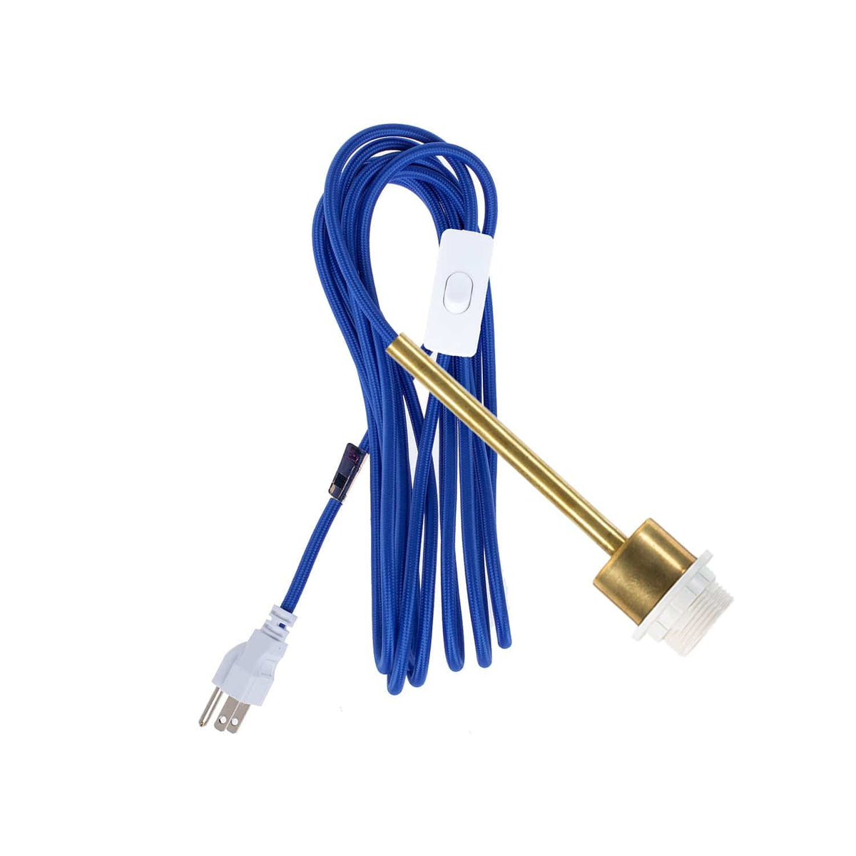 Pendulum Shade Ready Chroma Plug-In Cord Set Brass / Cobalt Blue