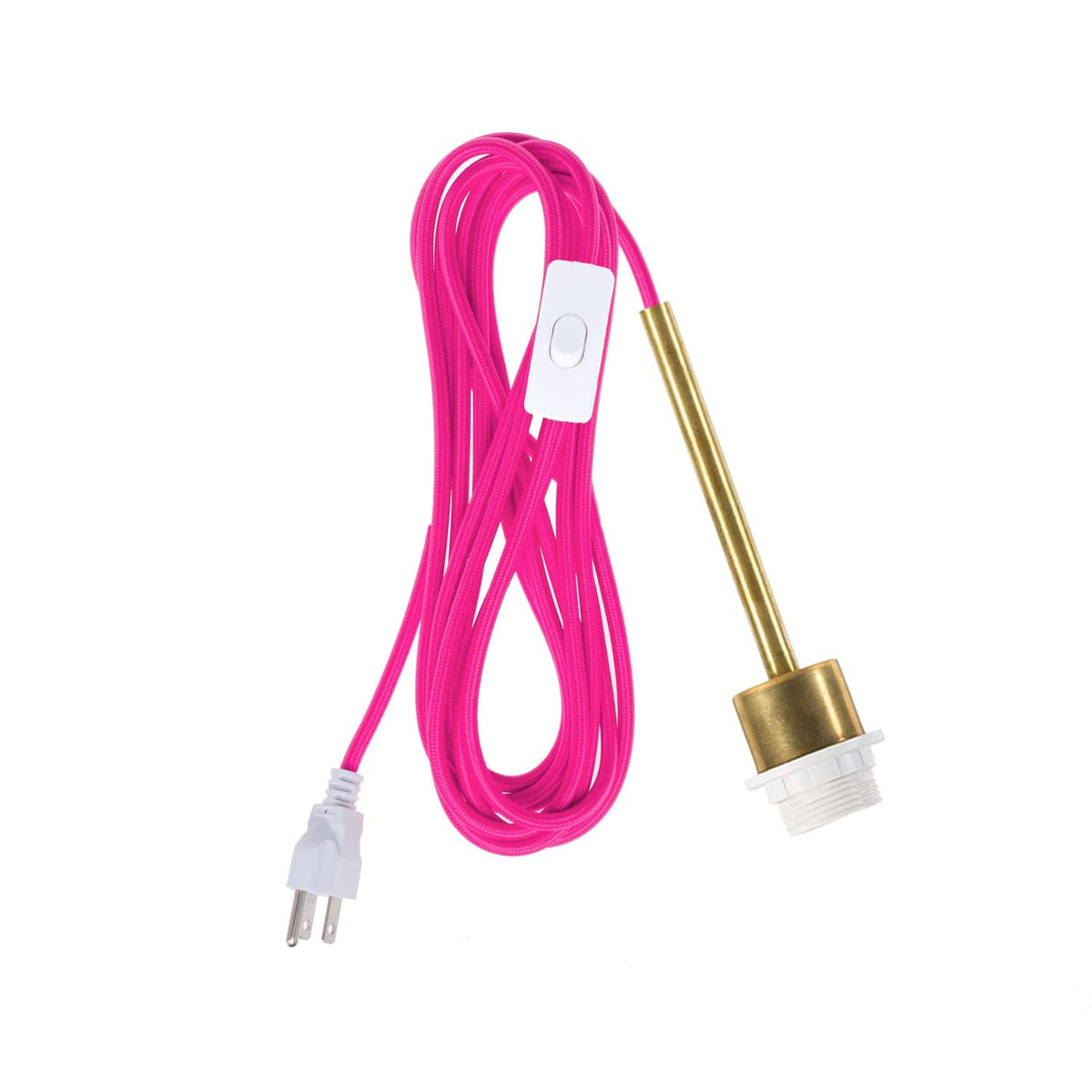 Pendulum Shade Ready Chroma Plug-In Cord Set Brass / Hot Pink