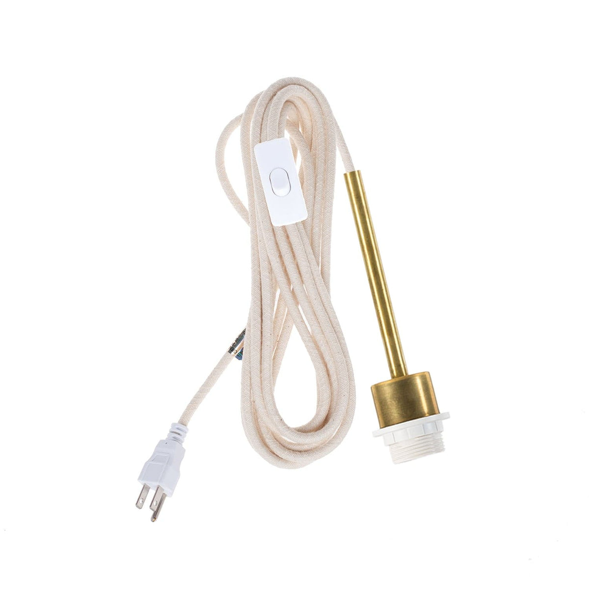 Pendulum Shade Ready Chroma Plug-In Cord Set Brass / Linen (Cotton Blend)
