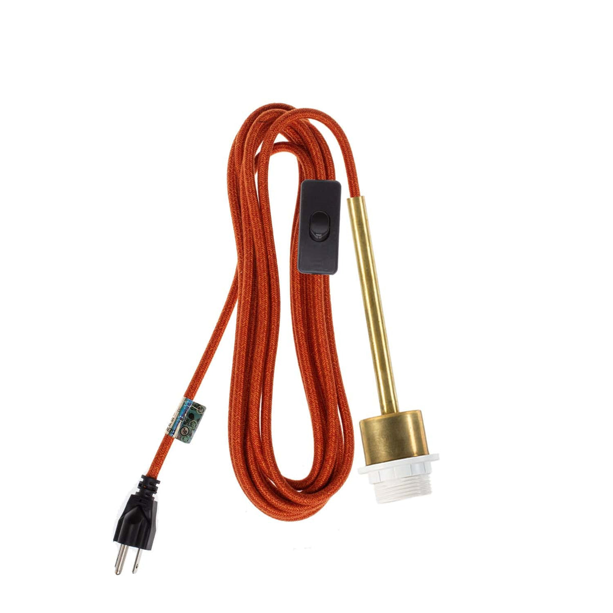 Pendulum Shade Ready Chroma Plug-In Cord Set Brass / Mod Orange Mini Tweed (Cotton Blend)