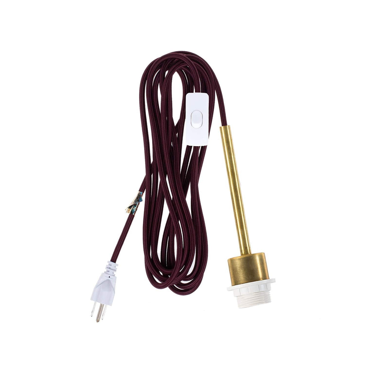 Pendulum Shade Ready Chroma Plug-In Cord Set Brass / Oxblood