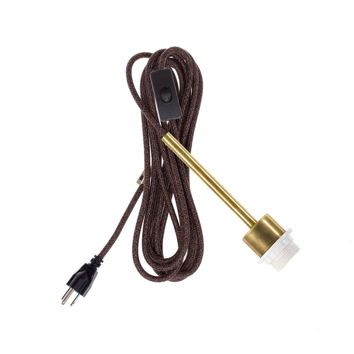 Pendulum Shade Ready Chroma Plug-In Cord Set Brass / Stout Mini Tweed (Cotton Blend)