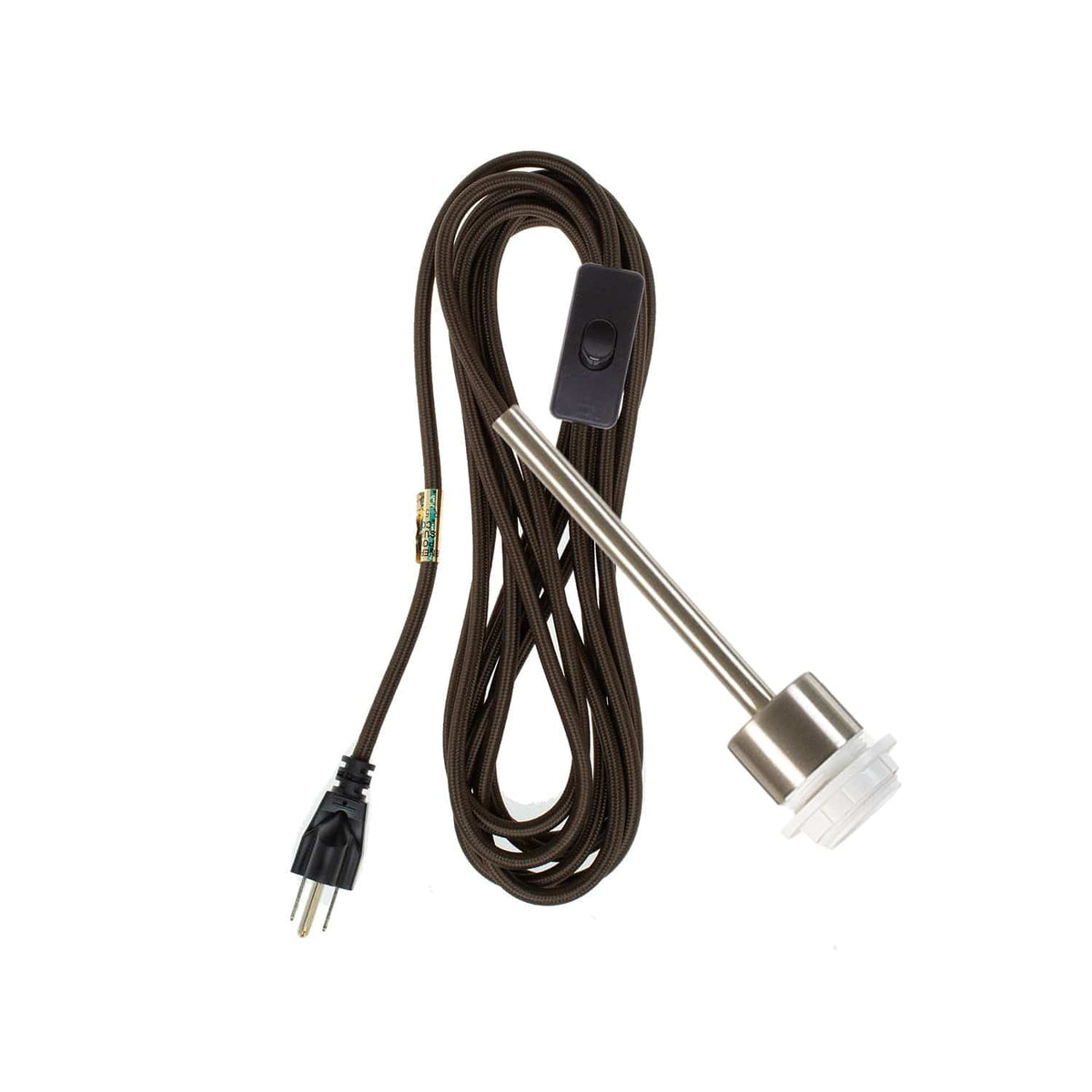 Pendulum Shade Ready Chroma Plug-In Cord Set Brushed Nickel / Antique Brown