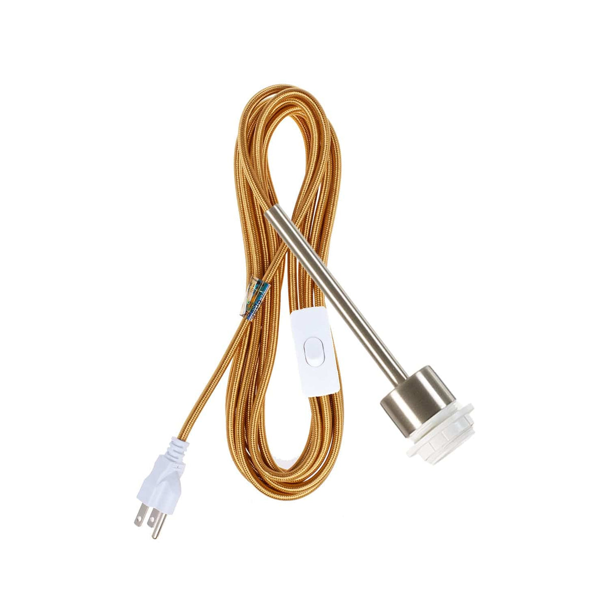 Pendulum Shade Ready Chroma Plug-In Cord Set Brushed Nickel / Brass