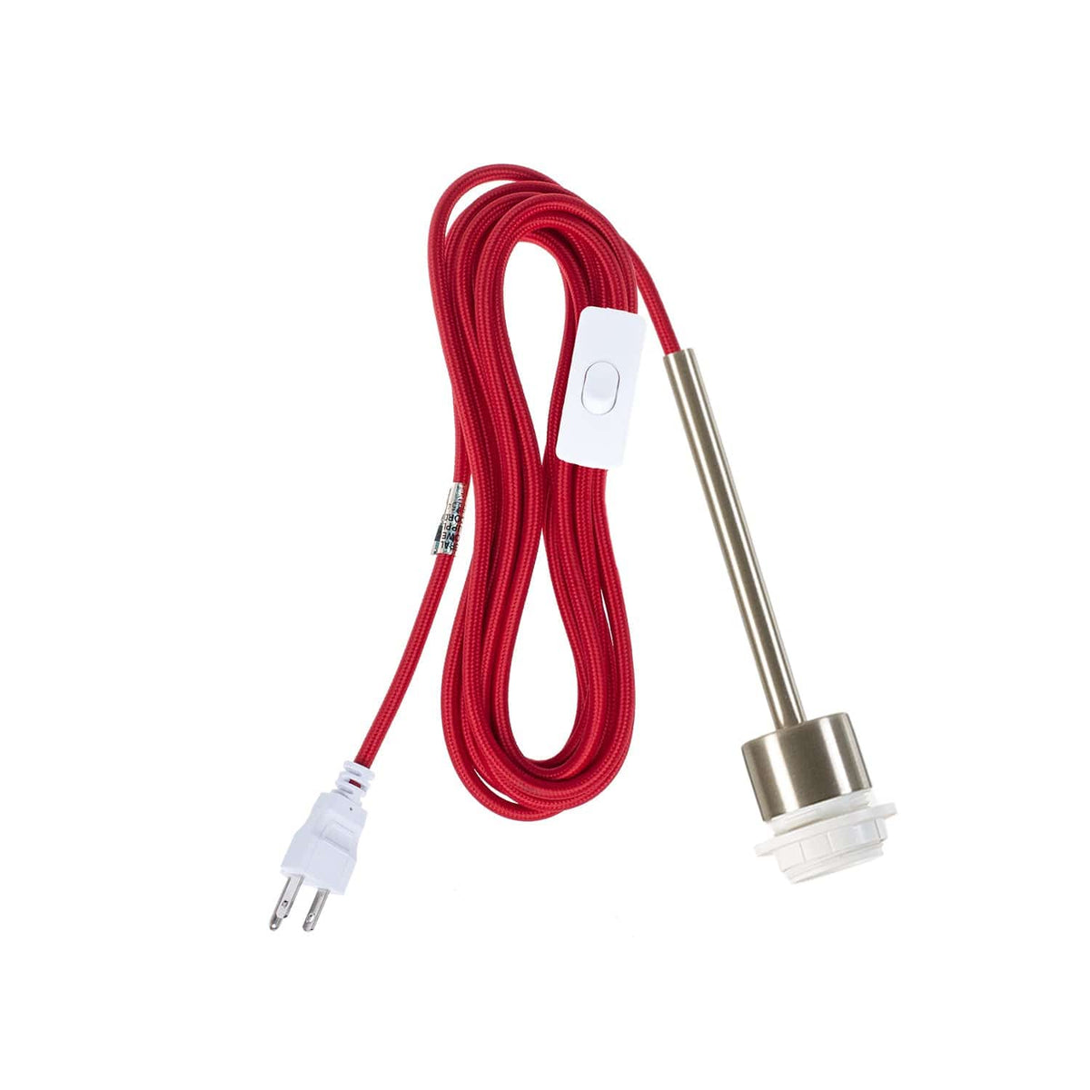 Pendulum Shade Ready Chroma Plug-In Cord Set Brushed Nickel / Cardinal