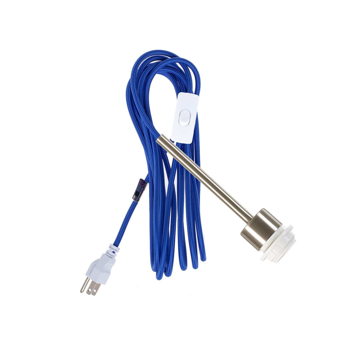 Pendulum Shade Ready Chroma Plug-In Cord Set Brushed Nickel / Cobalt Blue