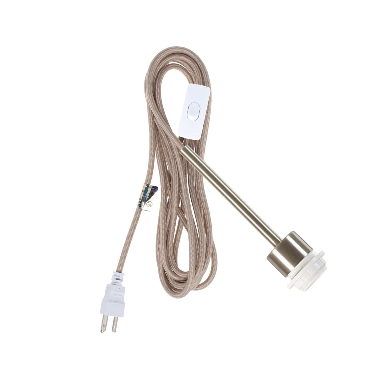 Pendulum Shade Ready Chroma Plug-In Cord Set Brushed Nickel / Khaki