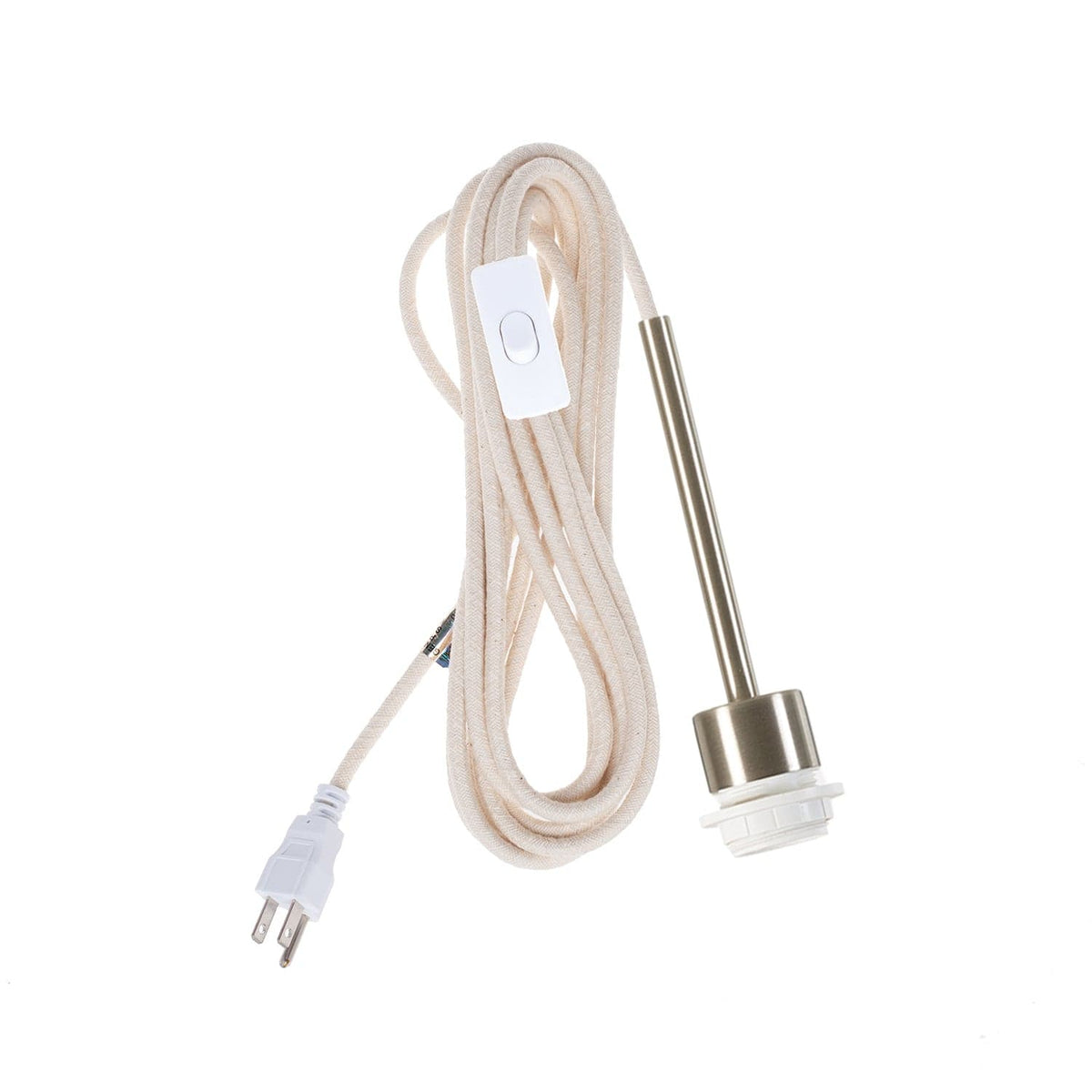 Pendulum Shade Ready Chroma Plug-In Cord Set Brushed Nickel / Linen (Cotton Blend)